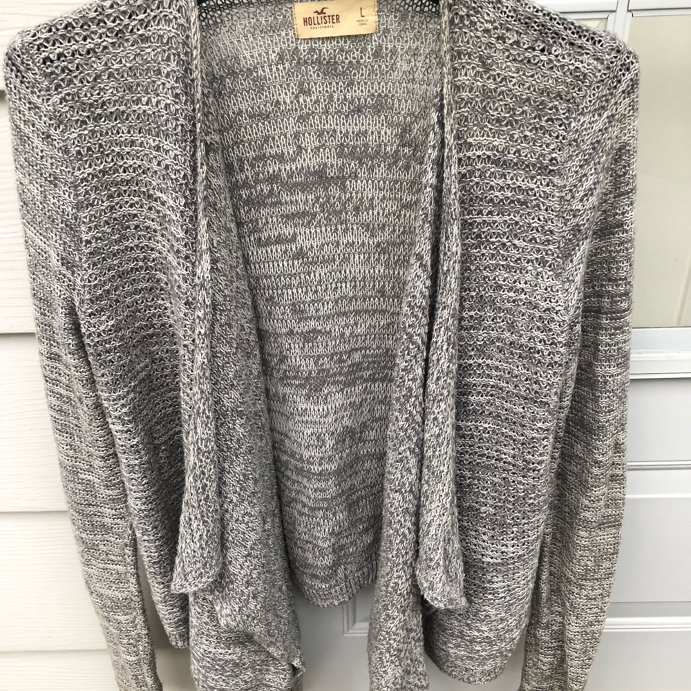 gray cardigan